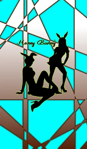 [LINE着せ替え] Honey Bunny 3 - Black ＆ Sky Blue：オトナの画像1
