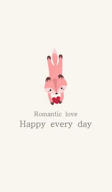 [LINE着せ替え] かわいくてピンクの手のモモの花のキツネの画像1