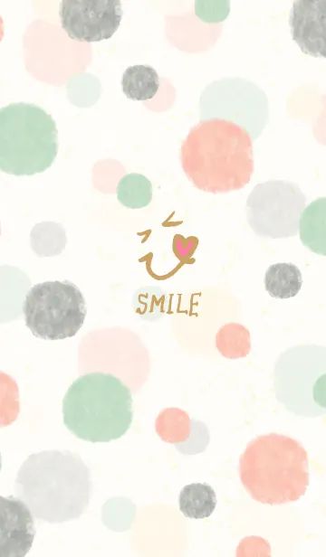 [LINE着せ替え] 大人水彩水玉-スマイル9-の画像1