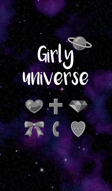 [LINE着せ替え] 女の子の宇宙(黒)の画像1