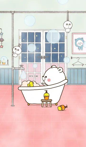 [LINE着せ替え] ＊大人かわいい＊ くまぽこ - BATH TIME -の画像1