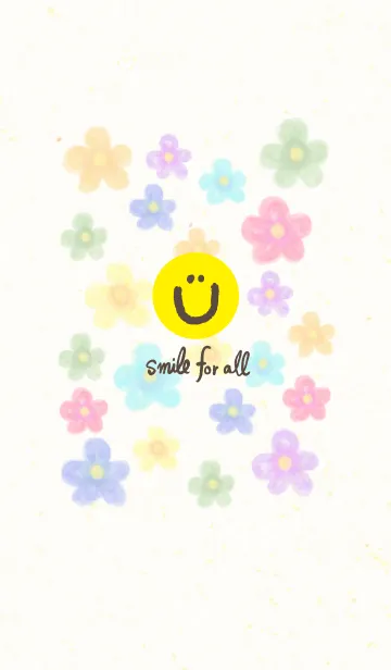 [LINE着せ替え] 大人水彩お花4-スマイル12-の画像1