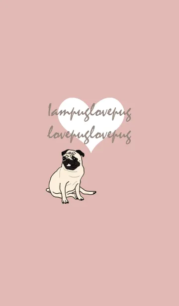 [LINE着せ替え] 大人かわいいピンクベージュとパグの画像1