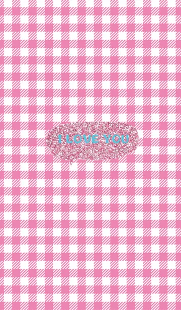 [LINE着せ替え] キラキラピンクチェックの画像1