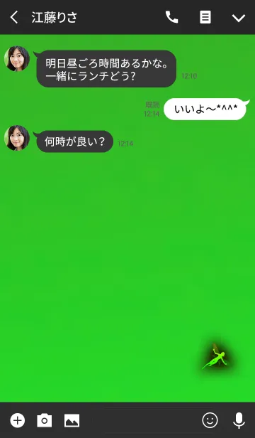 [LINE着せ替え] 大人の妖精ブラックグリーンの画像3