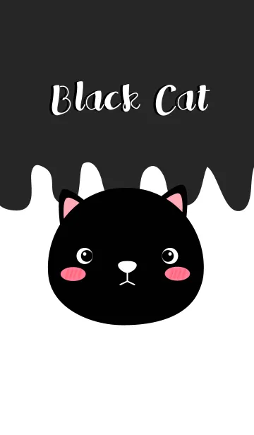 [LINE着せ替え] Simple Pretty Black Cat Theme (jp)の画像1