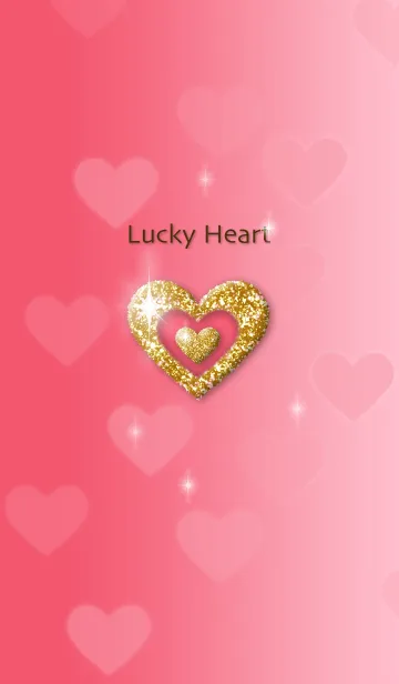 [LINE着せ替え] ラッキーハートダブル ～ピンク＆ゴールドの画像1
