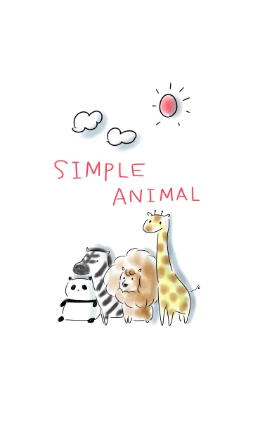 [LINE着せ替え] シンプル 動物たちの画像1