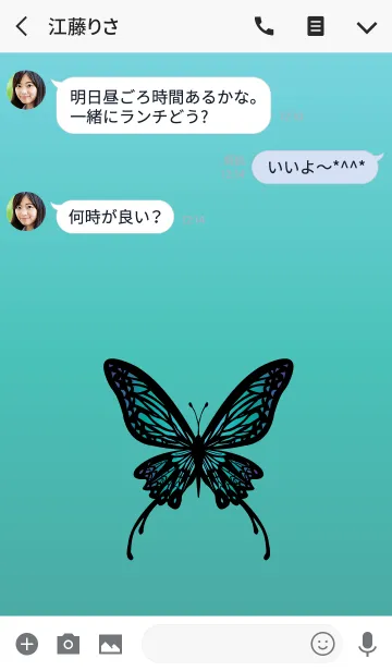 [LINE着せ替え] 大人DESIGN_BUTTERFLY =WHITE/CHECKER=の画像3