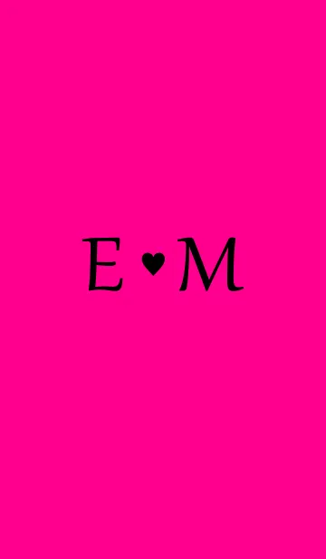 Initial "E ＆ M" Vivid pink ＆ black.の着せ替えメイン画像