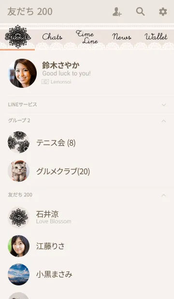 [LINE着せ替え] オトナチック♡ラウンドレースの画像2