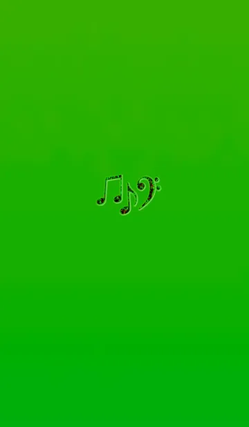[LINE着せ替え] 大人のブラッククリスタルグリーン音符の画像1