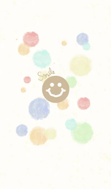 [LINE着せ替え] 大人水彩水玉2-スマイル18-の画像1