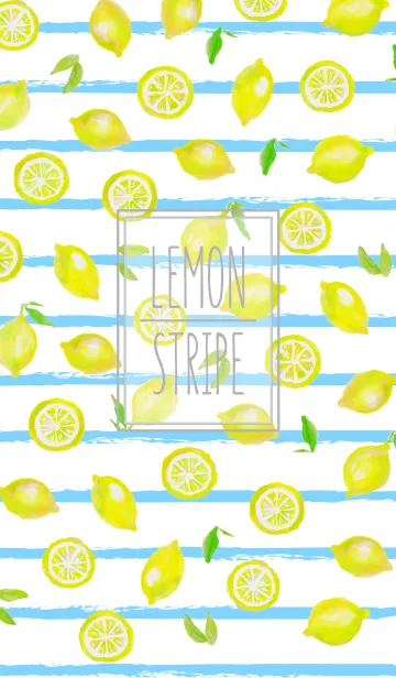 [LINE着せ替え] オトナ水彩画:レモンストライプの画像1