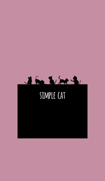 [LINE着せ替え] シンプルキャット/黒とピンク 大人可愛いの画像1