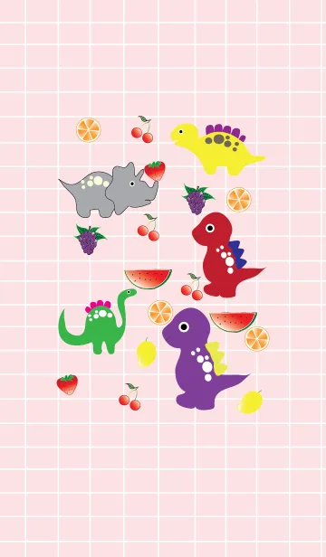 [LINE着せ替え] Cute Dinosaur theme v.3 (JP)の画像1