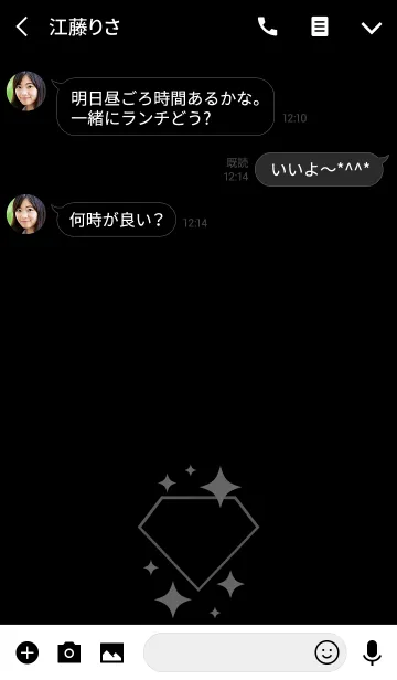 [LINE着せ替え] キラキラダイヤモンド2(白黒)の画像3
