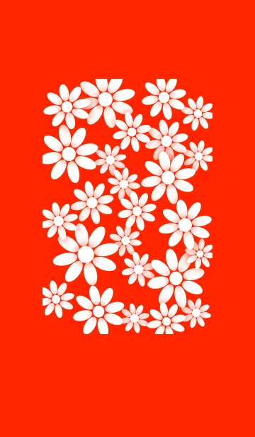 [LINE着せ替え] ホワイト フラワー : 白い花 [赤] No.1の画像1