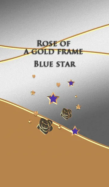[LINE着せ替え] 金の枠のバラ(青い星)の画像1