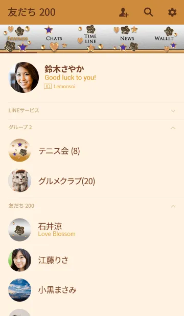 [LINE着せ替え] 金の枠のバラ(青い星)の画像2