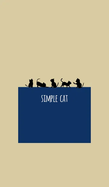 [LINE着せ替え] シンプルキャット/ベージュと紺 大人可愛いの画像1