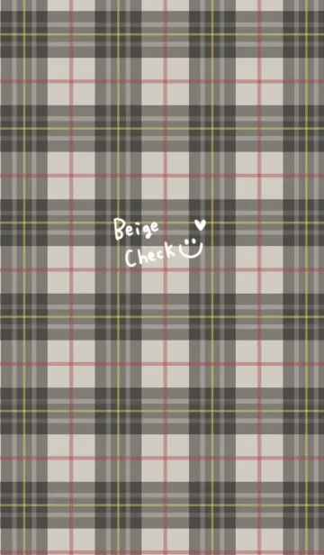 [LINE着せ替え] 大人のベージュチェックの画像1
