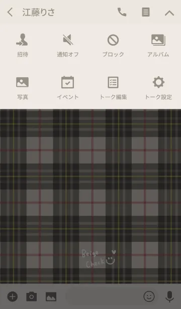 [LINE着せ替え] 大人のベージュチェックの画像4