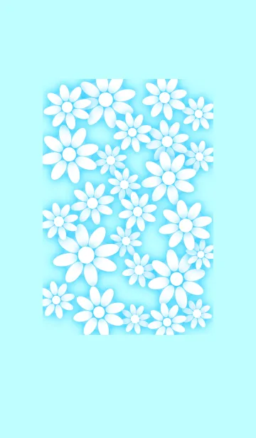 パステル フラワー ブルー系の花 No.1の着せ替えメイン画像