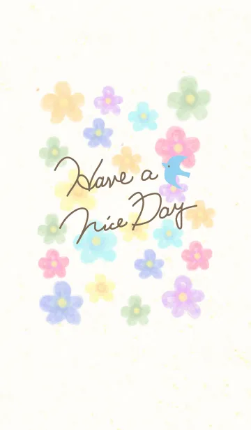 [LINE着せ替え] 大人水彩お花4-スマイル22-の画像1