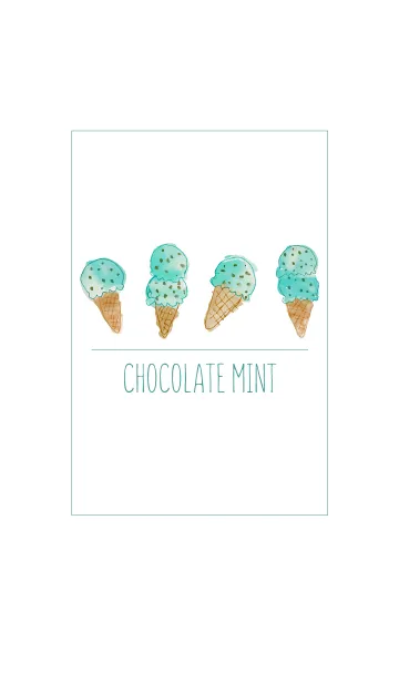 [LINE着せ替え] オトナ水彩画：チョコミントの画像1