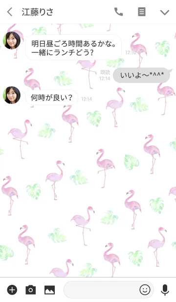 [LINE着せ替え] オトナ水彩画:フルフラミンゴの画像3