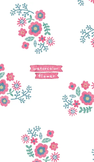 [LINE着せ替え] 大人可愛い水彩風花柄の画像1
