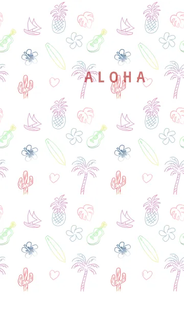 [LINE着せ替え] 運気アップ虹色ALOHA***の画像1