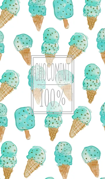 [LINE着せ替え] オトナ水彩画：チョコミント100％の画像1