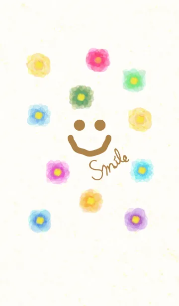 [LINE着せ替え] 大人水彩お花-スマイル-の画像1