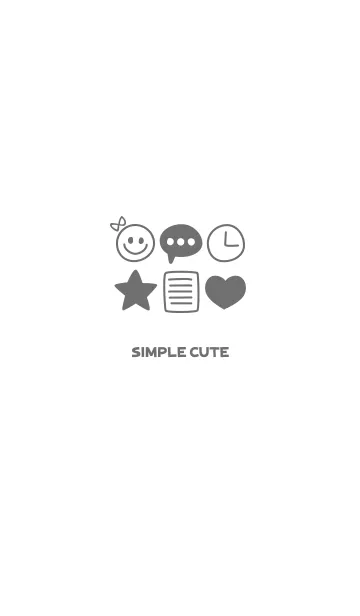 [LINE着せ替え] シンプル・キュート ～グレー＆ホワイトの画像1