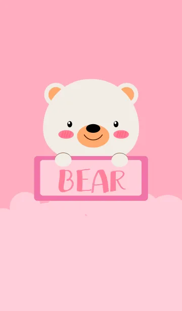 [LINE着せ替え] Simple Cute Love White Bear Theme (jp)の画像1