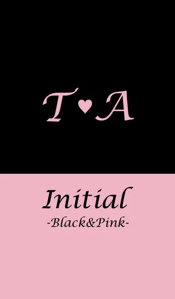 [LINE着せ替え] Initial "T＆A" -Black＆Pink-の画像1