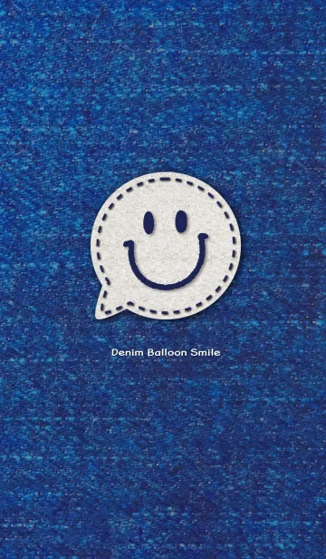 [LINE着せ替え] デニムの吹き出しにスマイル 〜ホワイトの画像1
