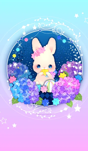 [LINE着せ替え] もちうさ～金平糖と紫陽花～の画像1