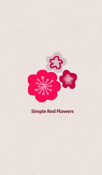 [LINE着せ替え] 手描きの赤いお花の画像1