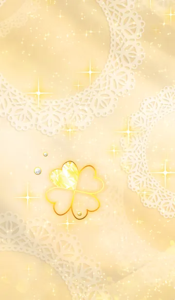 [LINE着せ替え] 今すぐ幸運を呼ぶゴールドクローバー♪の画像1