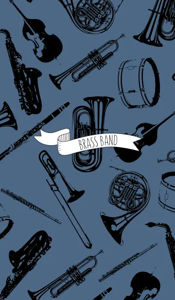 [LINE着せ替え] ブラスバンド-ネイビーベージュの画像1