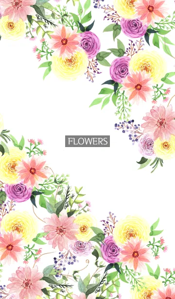 [LINE着せ替え] water color flowers_550の画像1