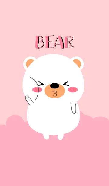[LINE着せ替え] Pretty White Bear Theme (jp)の画像1