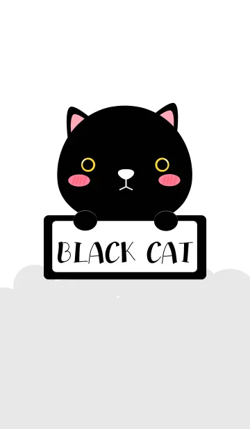 [LINE着せ替え] Simple Cute Love Black Cat Theme (jp)の画像1