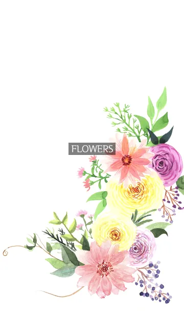 [LINE着せ替え] water color flowers_546の画像1