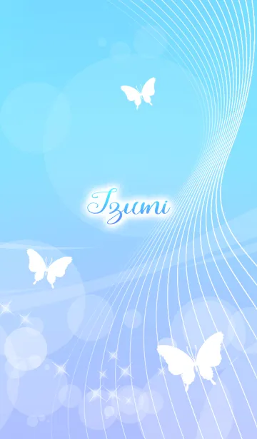 [LINE着せ替え] いずみ用の蝶が舞うオトナの着せかえ(青)の画像1