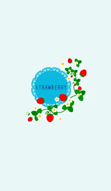[LINE着せ替え] ストロベリーブルー (レースペーパー)の画像1