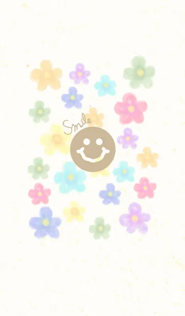 [LINE着せ替え] 大人水彩お花4-スマイル18-の画像1